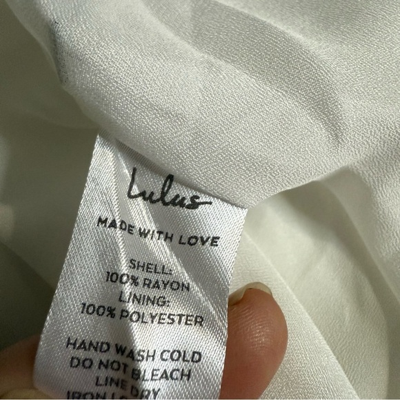 NWT LULUS Harbor Point Ivory White Flutter Sleeve Mini Wrap Dress Size M - Picture 13 of 14
